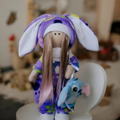 Дитяча лялька тільда в комбінезоні зайка іграшка Стіч