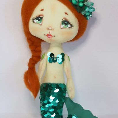 Інтер’єрна маленька лялька сувенірна рудоволоса русалочка