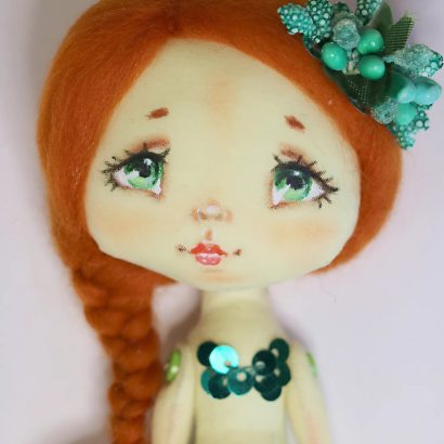 Інтер’єрна маленька лялька сувенірна рудоволоса русалочка