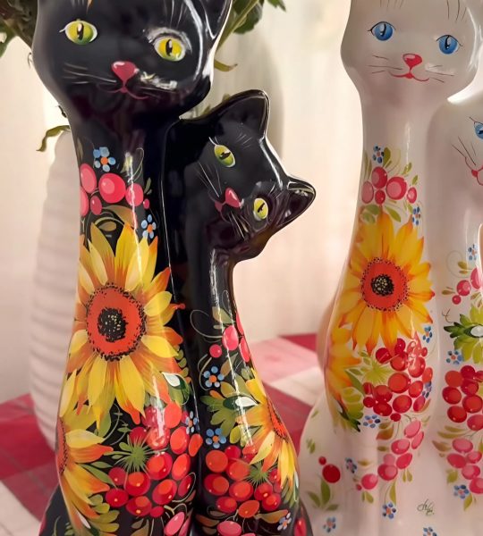 Пара котики петриківський розпис кераміка (на вибір!)