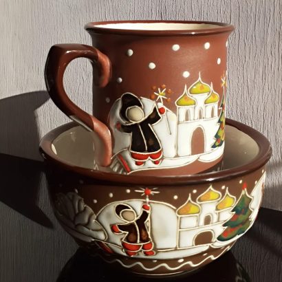 Чашка + Миска Святий вечір 2026 ручний розпис, кераміка