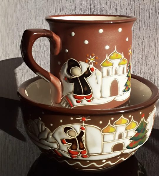 Чашка + Миска Святий вечір 2026 ручний розпис, кераміка