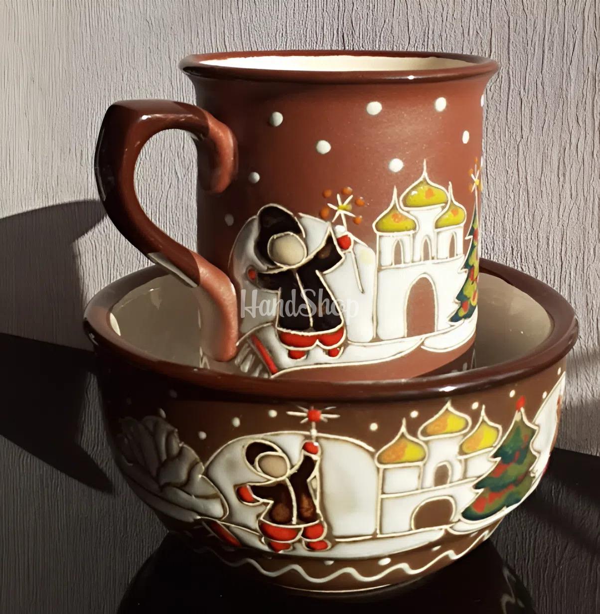 Чашка + Миска Святий вечір 2026 ручний розпис, кераміка Чашка + Миска Святий вечір 2026 ручний розпис, кераміка