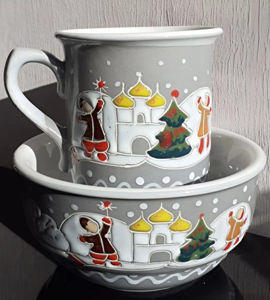 Набір Чашка+Миска Різдво 2026 ручний розпис, кераміка