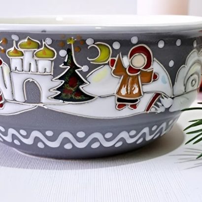 Набір Чашка+Миска Різдво 2026 ручний розпис, кераміка