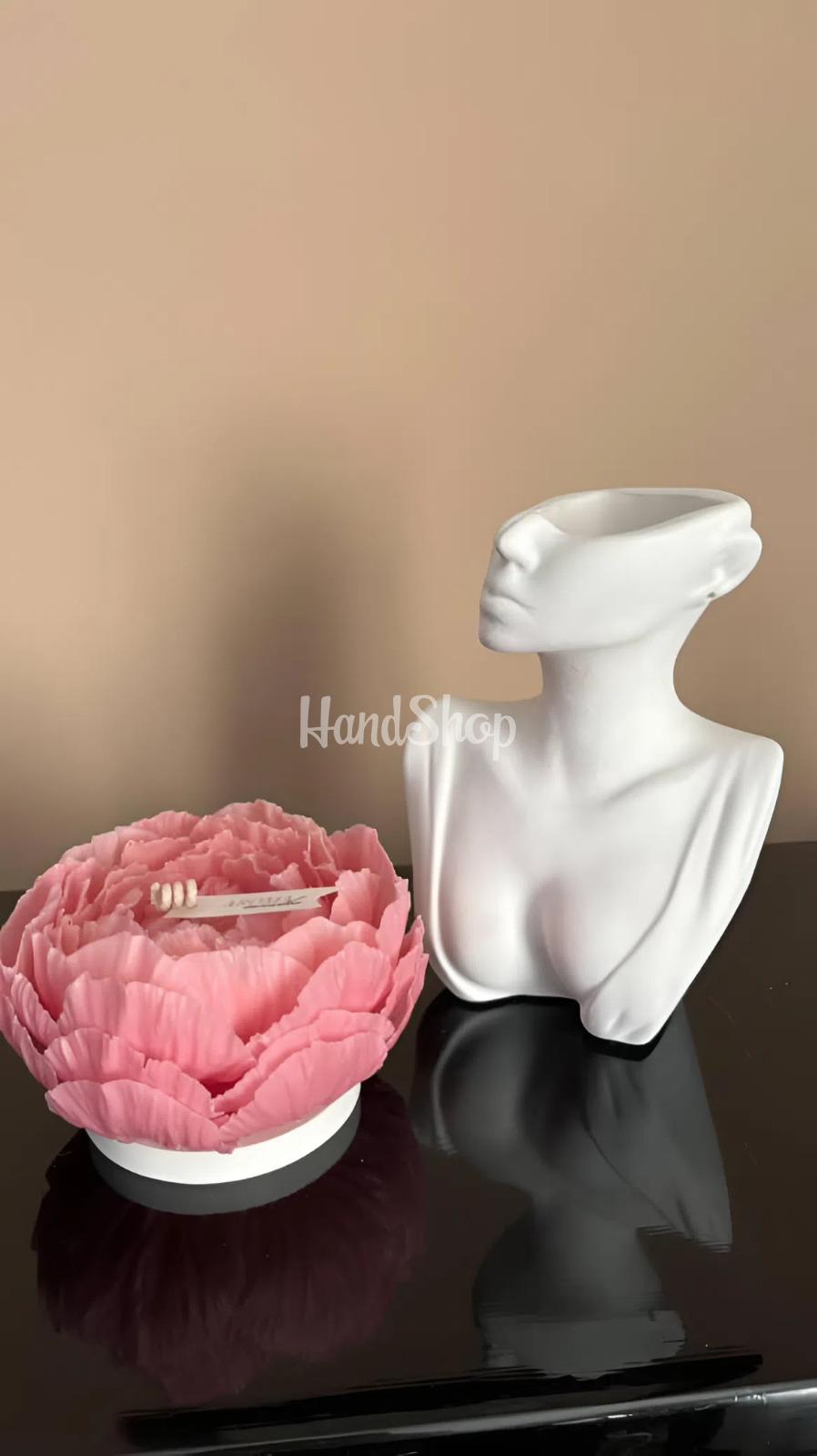 Свічка квітка троянда натуральний бджолиний віск на підставці Свічка квітка троянда натуральний бджолиний віск на підставці