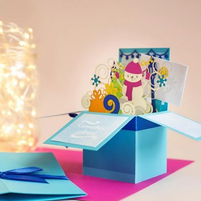Листівка коробочка об'ємна на свята Різдво, Новий рік 2026