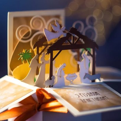 3d cвяткова об'ємна листівка коробка Різдво Новий рік 2026