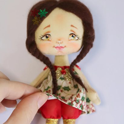 Текстильна новорічна маленька лялька оленятко сувенір 2026