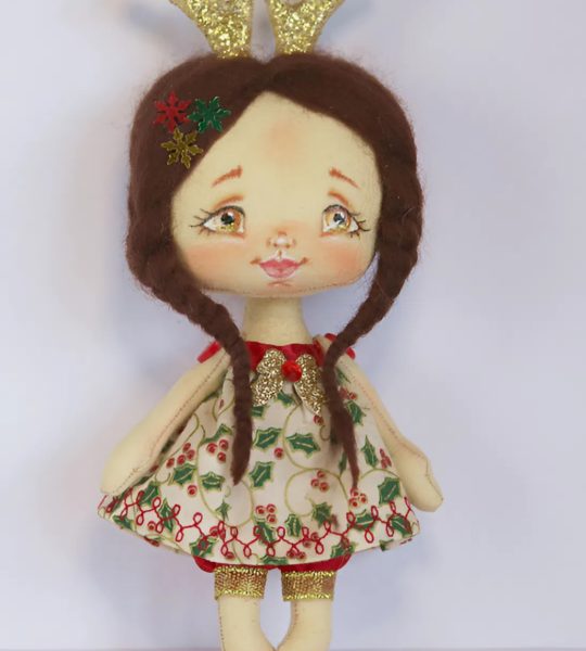 Текстильна новорічна маленька лялька оленятко сувенір 2026