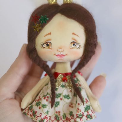 Текстильна новорічна маленька лялька оленятко сувенір 2026