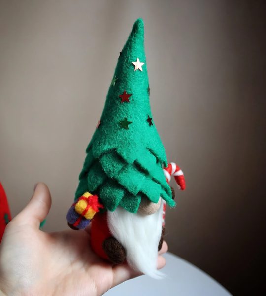 Сувенірний гном іграшка ялинка Різдво 2026 валяння вовни