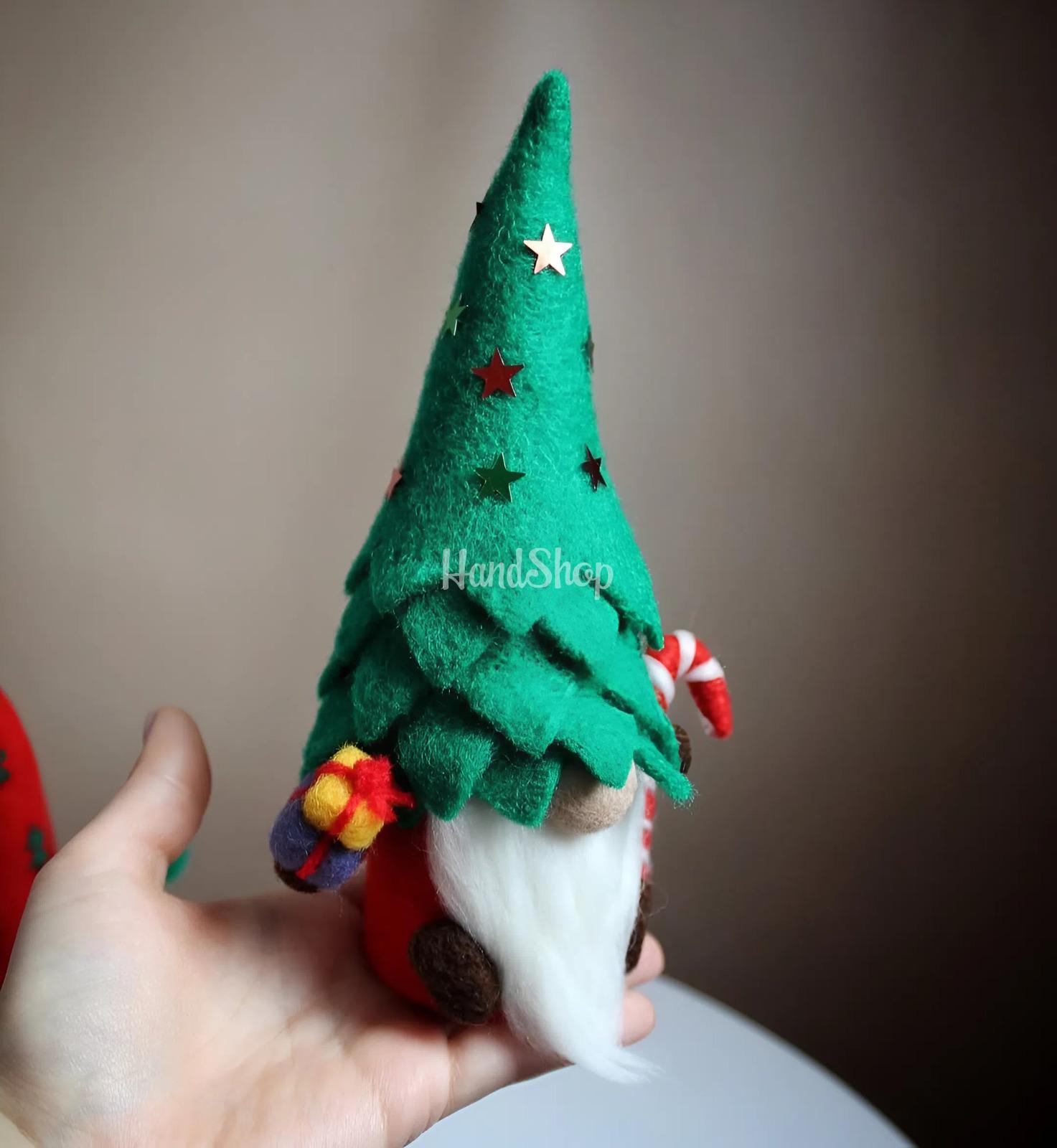 Сувенірний гном іграшка ялинка Різдво 2026 валяння вовни Сувенірний гном іграшка ялинка Різдво 2026 валяння вовни