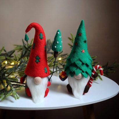 Сувенірний гном іграшка ялинка Різдво 2026 валяння вовни