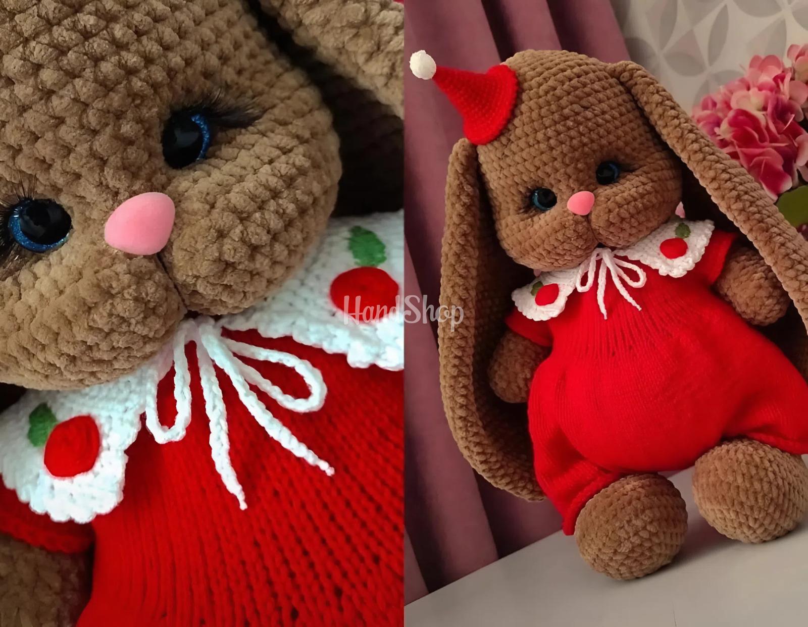 Новорічна дитяча іграшка зайка з довгими вушками 2026 Новорічна дитяча іграшка зайка з довгими вушками 2026