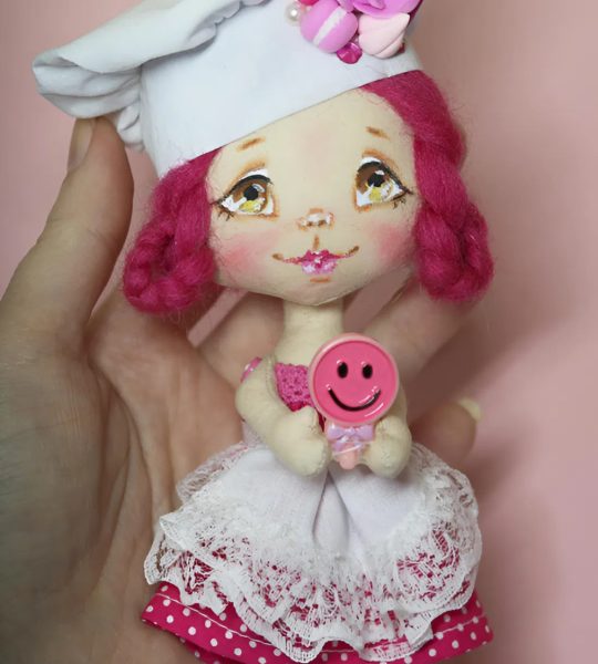 Сувенірна дитяча текстильна лялька кухар кондитер 2026