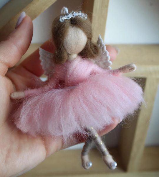 Сувенірна раздвяна лялька ангел балерина підвіска