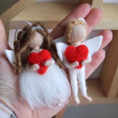 Весільна пара лялька валентинки ангели підвіски, 2 шт