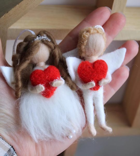 Весільна пара лялька валентинки ангели підвіски, 2 шт