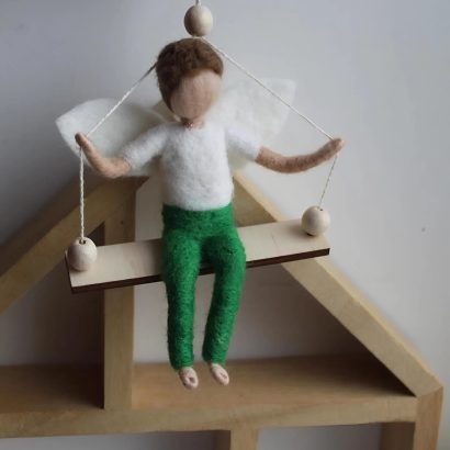 Лялька хлопчик валентин ангел підвіска на качельці