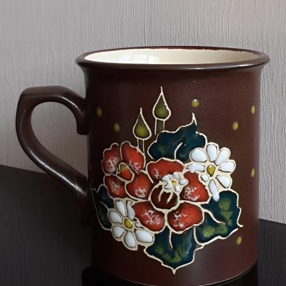 Керамічна сувенірна чашка українські польові червоні маки