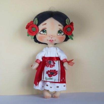 Маленька лялька текстильна інтер'єрна україночка 2026