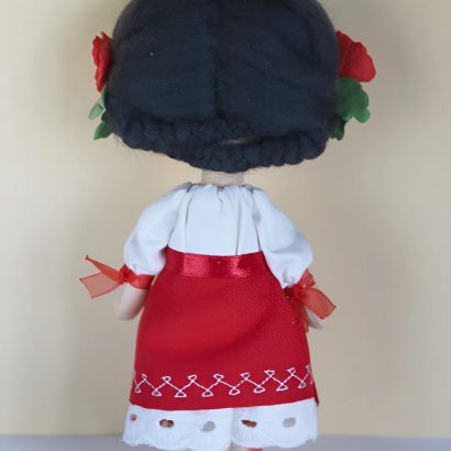 Маленька лялька текстильна інтер'єрна україночка з маками