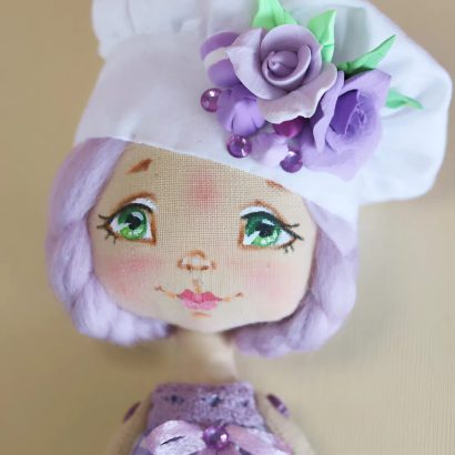 Сувенірна дитяча текстильна лялька кухар кондитер