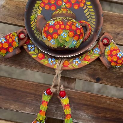 Авторська керамічна підвіска панно коромисло з розписом