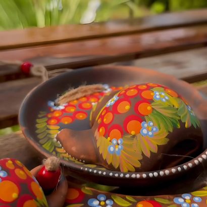 Авторська керамічна підвіска панно коромисло з розписом