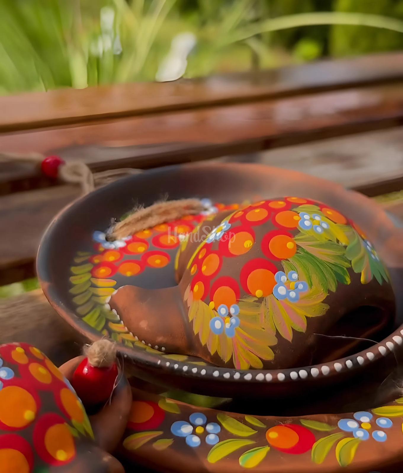 Авторська керамічна підвіска панно коромисло з розписом Авторська керамічна підвіска панно коромисло з розписом