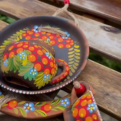 Авторська керамічна підвіска панно коромисло з розписом