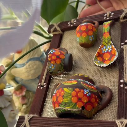 Підвіска панно петриківський розпис дерев'яна рамка