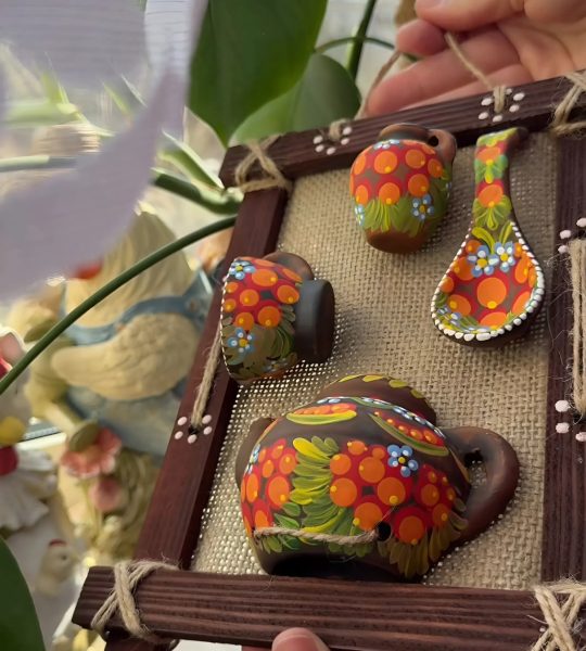 Підвіска панно петриківський розпис дерев'яна рамка