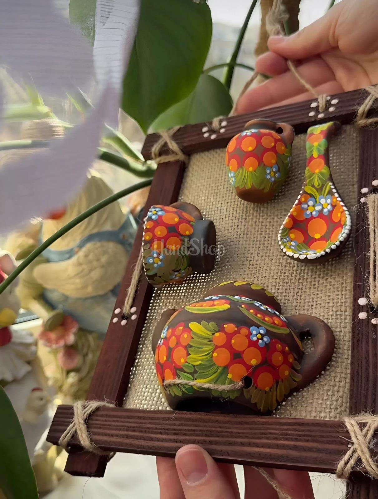 Підвіска панно петриківський розпис дерев'яна рамка Підвіска панно петриківський розпис дерев'яна рамка