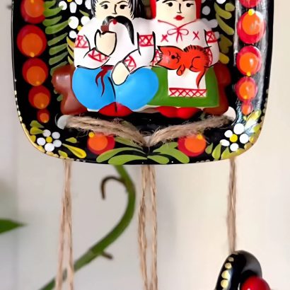 Авторська керамічна підвіска з петриківським розписом пара