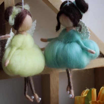 Авторська лялька ангел підвіска у лимонній сукні сувенір