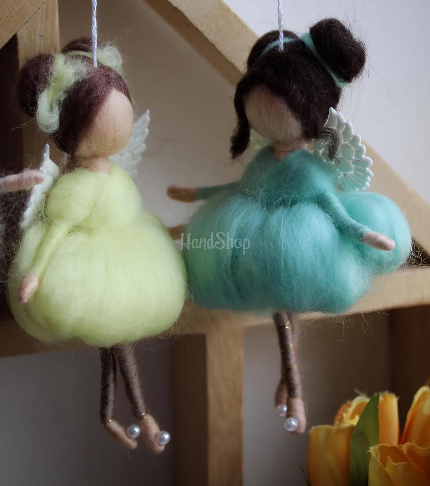 Авторська лялька ангел підвіска у лимонній сукні сувенір Авторська лялька ангел підвіска у лимонній сукні сувенір