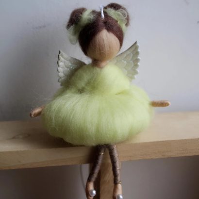 Авторська лялька ангел підвіска у лимонній сукні сувенір