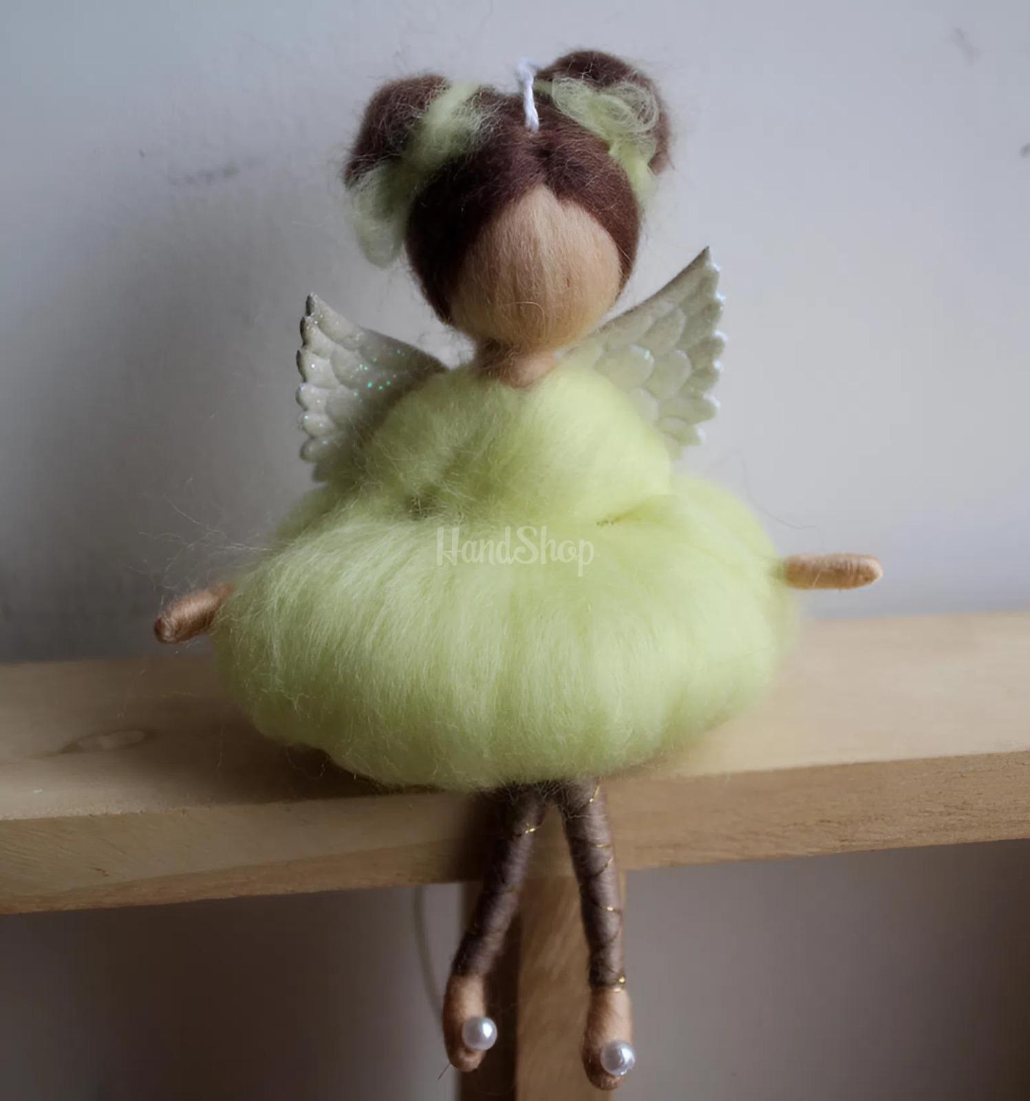 Авторська лялька ангел підвіска у лимонній сукні сувенір Авторська лялька ангел підвіска у лимонній сукні сувенір