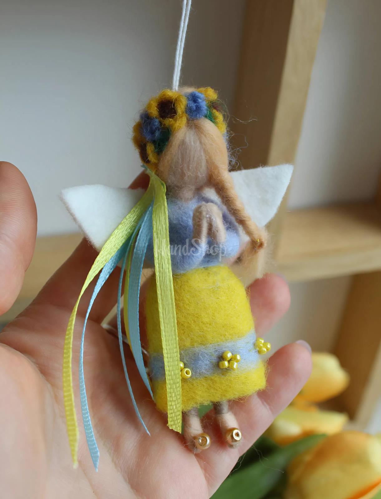 Авторська міні лялька підвіска янгол блондинка Ukraine Авторська міні лялька підвіска янгол блондинка Ukraine