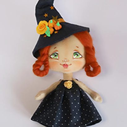 Відьмочка авторська інтер’єрна сувенірна лялька рудоволоса