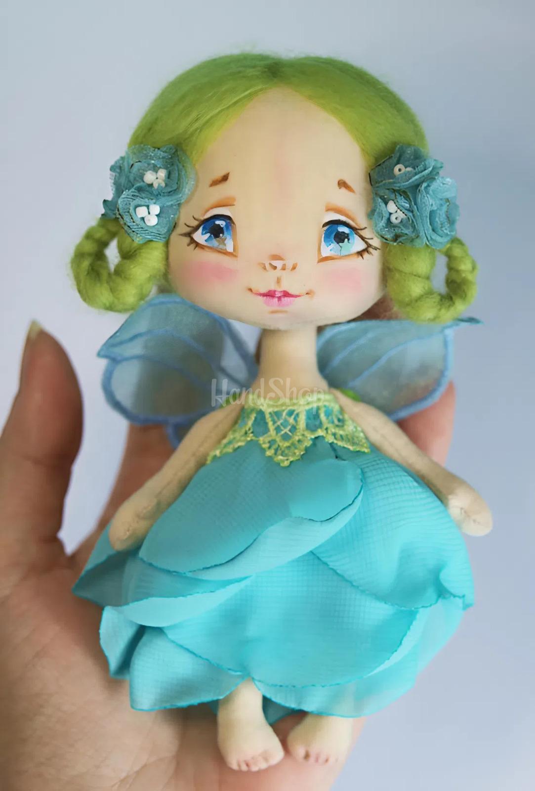 Маленька авторська текстильна сувенірна лялька фея квіточка Маленька авторська текстильна сувенірна лялька фея квіточка