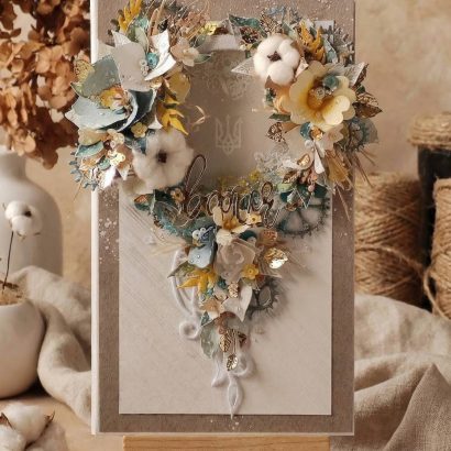 Авторська об'ємна вітальна листівка тризуб воля Україна