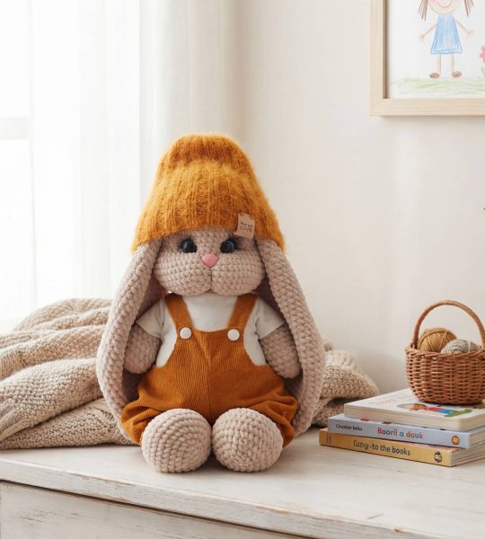 Авторська дитяча іграшка зайка з довгими вушками