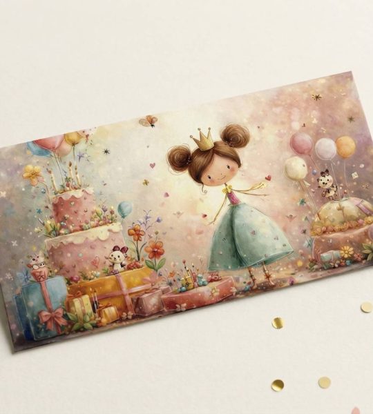 Дитячий конверт для грошей для дівчинки на день народження