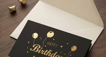 Оригінальна листівка-конверт для грошей happy birthday to you - стильний подарунок із золотим акцентом