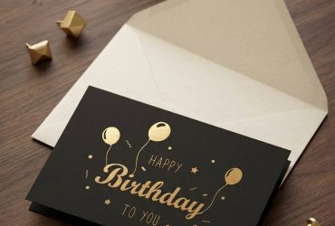 Оригінальна листівка-конверт для грошей happy birthday to you - стильний подарунок із золотим акцентом