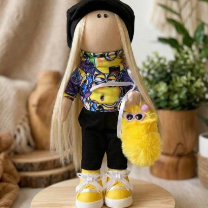 Авторська сувенірна інтер'єрна ігрова лялька тільда Міньйон