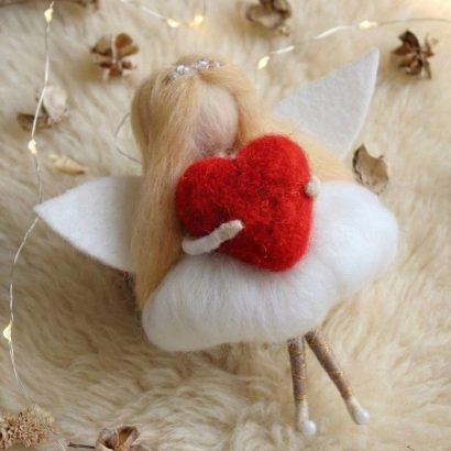 Сувенірні ляльки валентинки ангели підвіски вовна (на вибір!)